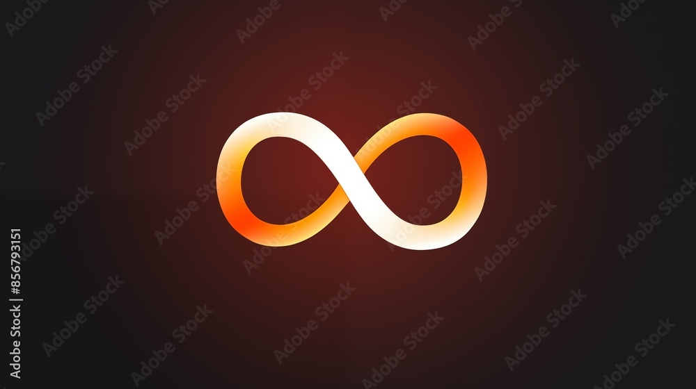 Graphic Illustration of an Orange Infinity Symbol against a Dark Background Graphic Illustration of an Orange Infinity Symbol against a Dark Background