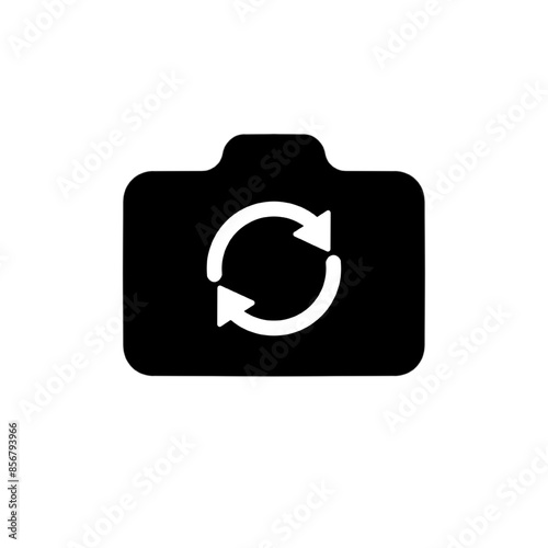 Button icon to switch cameras video call, Video calls icon, set of buttons template for mobile phone online app, ui. online apps, internet talk, vector illustration in black and white background.