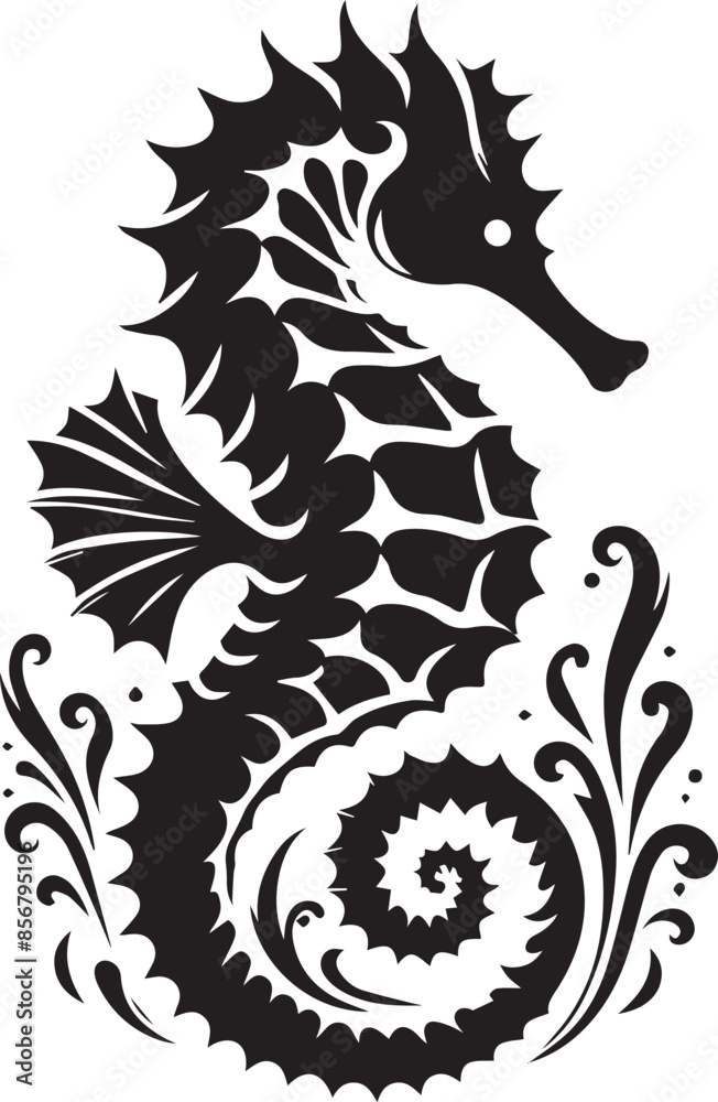 Fototapeta premium Seahorse design silhouette vector art work JPEG & EPS file