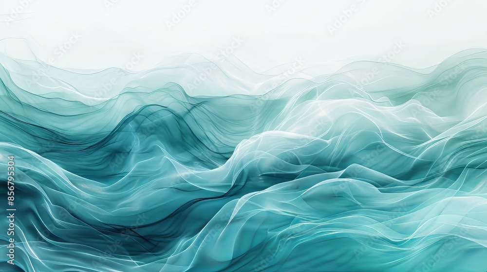 Abstract Teal Waves Abstract Teal Waves