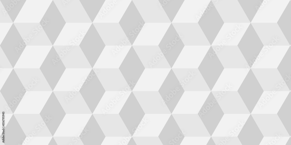 Fototapeta premium Vector of cube geometric pattern grid backdrop triangle background. Abstract cube geometric tile and mosaic wall or grid backdrop hexagon technology. white or gray geometric block cube structure.