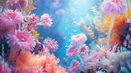 colorful underwater scene with soft coral