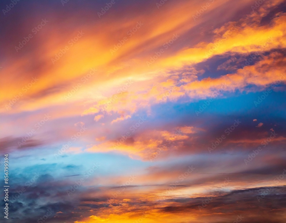 Fototapeta premium Sunset over the sea with clouds in the sky