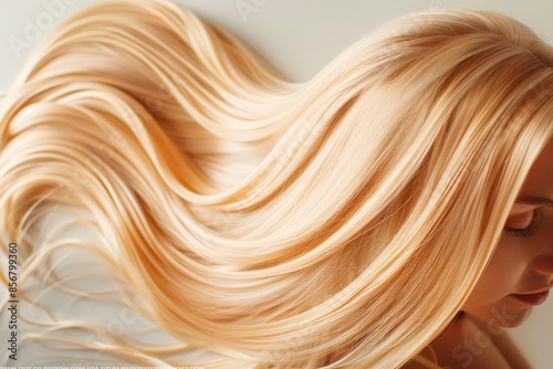 A woman with long blonde hair is shown in a blurry image photo