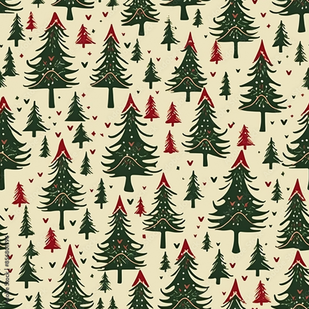 Christmas tree seamless pattern, tileable holiday country print for wallpaper, wrapping paper, scrapbook, fabric and product design inspiration Christmas tree seamless pattern, tileable holiday country print for wallpaper, wrapping paper, scrapbook, fabric and product design inspiration