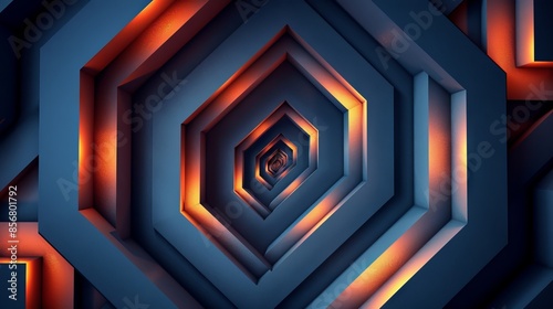 A digital rendering of a tunnel composed of glowing hexagonal shapes