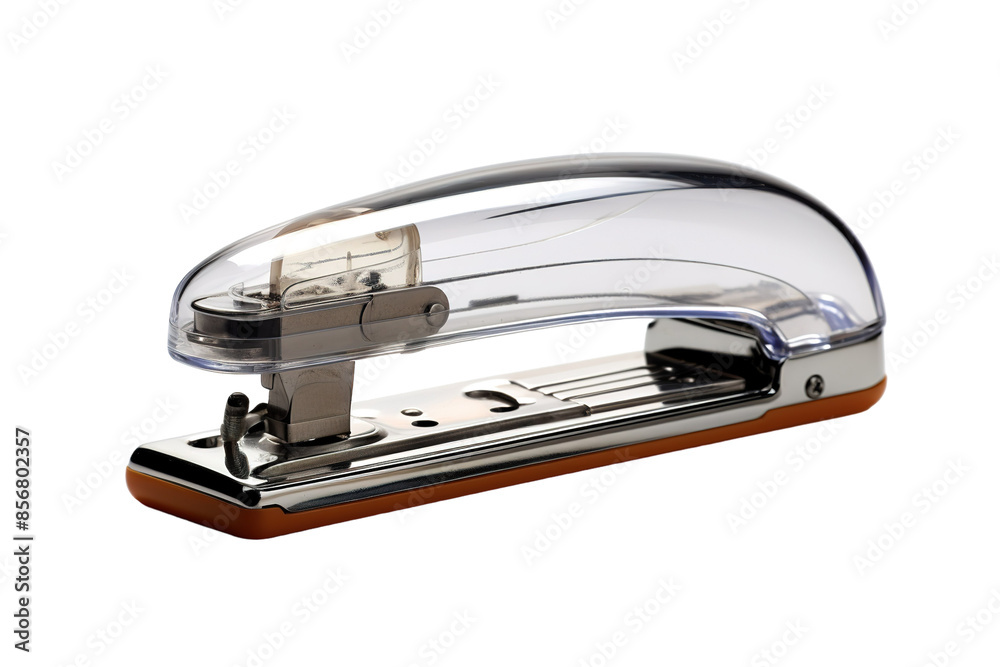A Clear View of Stapling: A Modern Desk Accessory With a Transparent Top on a Clear PNG or White Background. A Clear View of Stapling: A Modern Desk Accessory With a Transparent Top on a Clear PNG or White Background.