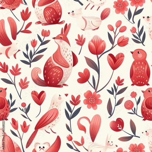 Sweet nursery art watercolor painting abstract wall art for kids, children feature cute little birds and roses on white background, wallpaper
