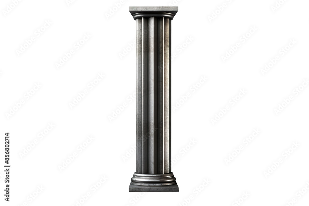 A Solitary Stone Column Stands Tall Against a White Background on a Clear PNG or White Background. A Solitary Stone Column Stands Tall Against a White Background on a Clear PNG or White Background.