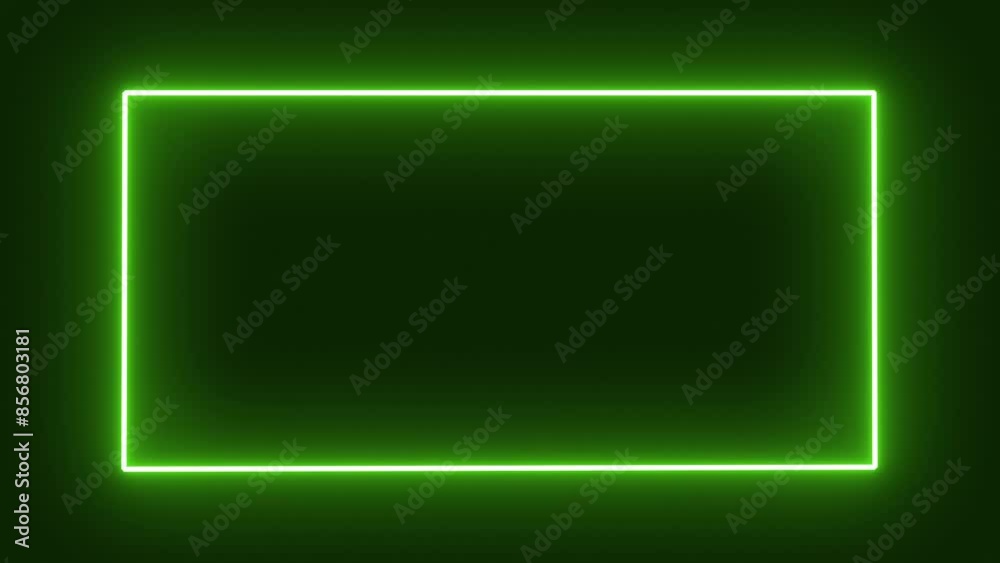 loop green neon glowing frame. background animation loop green neon glowing frame. background animation