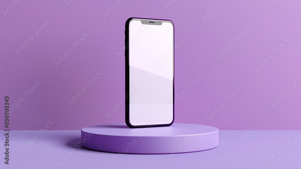 a cellphone on a purple platform a cellphone on a purple platform