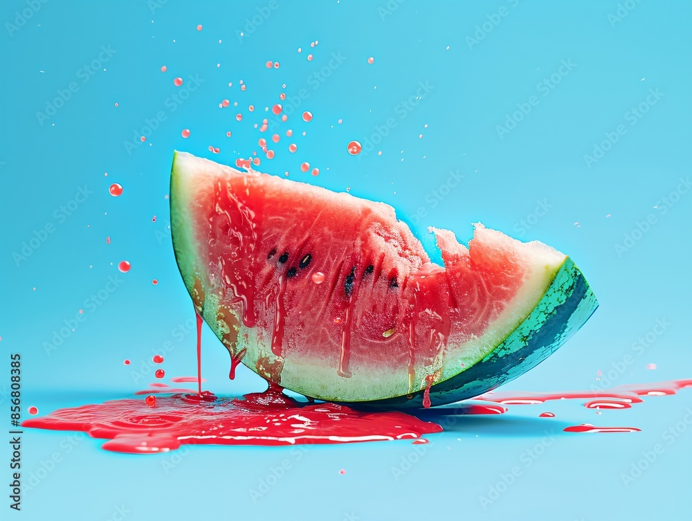 a watermelon with a bite taken out of it