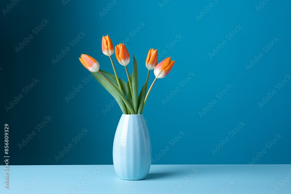a vase with orange flowers a vase with orange flowers