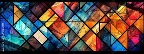 Colorful Stained Glass Window Light Shadows For Artistic Or Religious Design