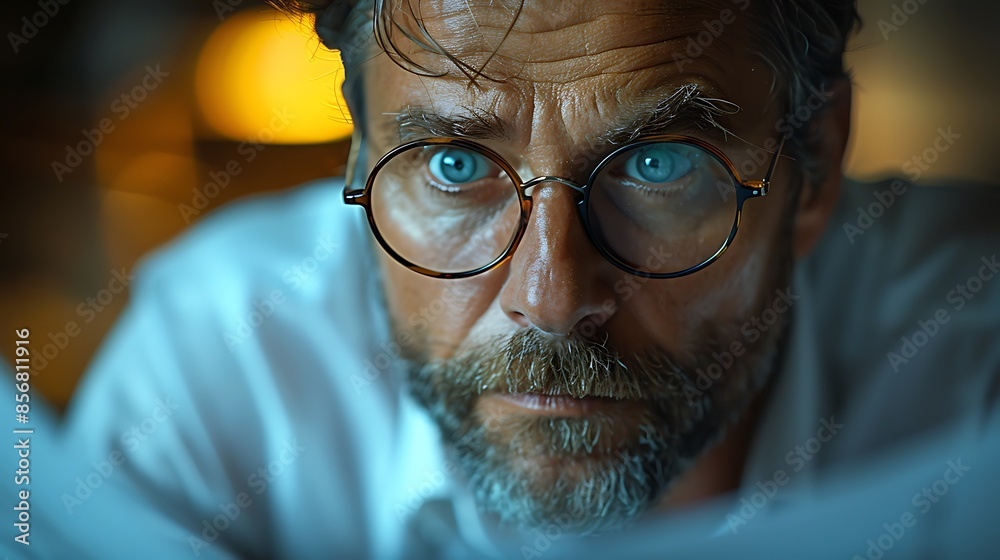 A photographic style of a financial analyst examining quarterly financial reports, high-tech modern office, balanced lighting, serious expression, financial reports on desk. A photographic style of a financial analyst examining quarterly financial reports, high-tech modern office, balanced lighting, serious expression, financial reports on desk.