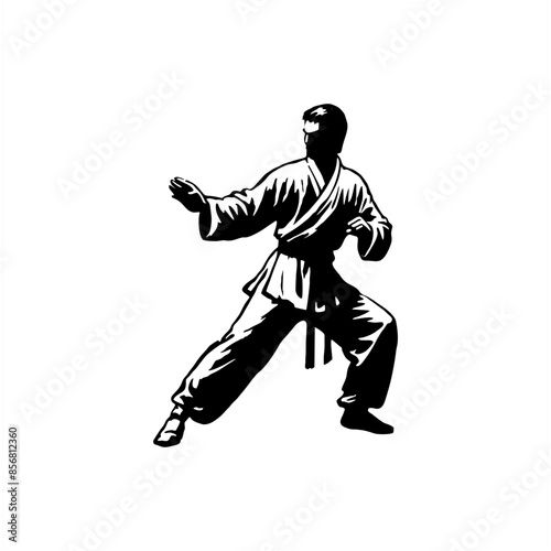 kungfu fighter silhouette pose