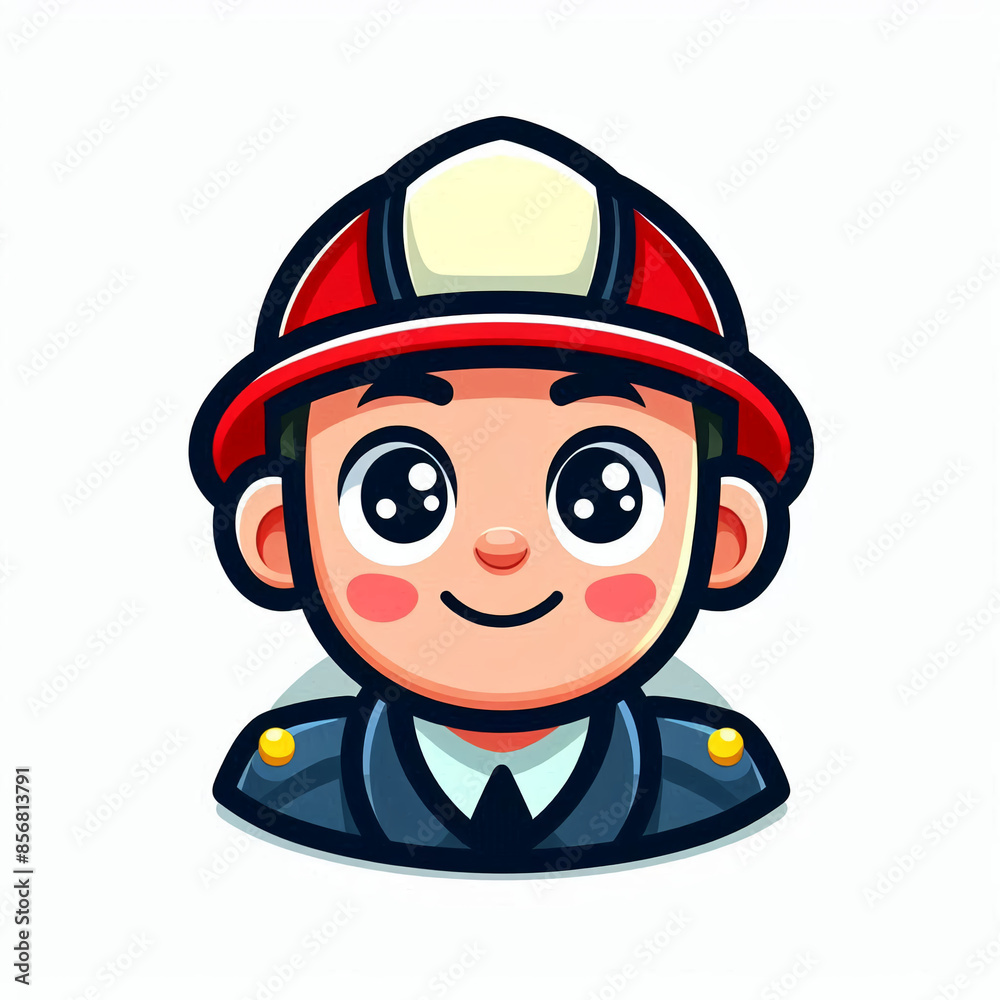 friendly fireman cartoon style friendly fireman cartoon style
