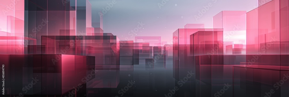 Abstract Pink Glass Cityscape Abstract Pink Glass Cityscape