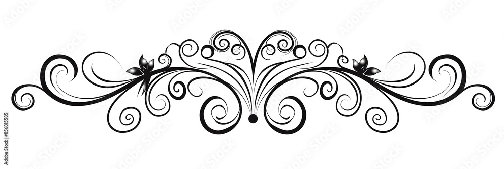 Elegant Black Decorative Scroll with Curled Ends for Design Elegant Black Decorative Scroll with Curled Ends for Design