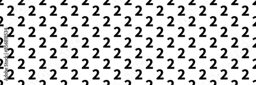 horizontal seamless black number two pattern background on white.