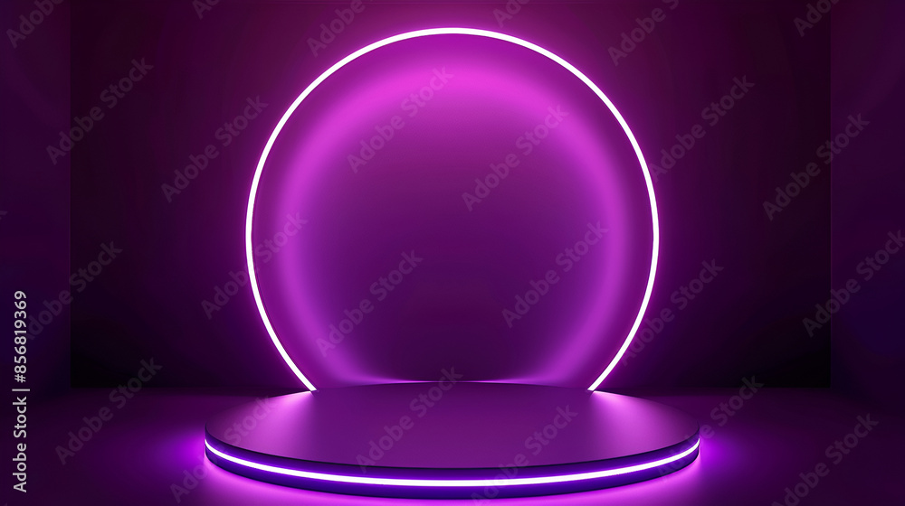 Podium illuminated with neon light, 3d render abstract background,Black realistic 3d cylinder stand podium with glowing pink neon in circle shape. Abstract 3D Rendering geometric forms. Minimal scene
Podium illuminated with neon light, 3d render abstract background,Black realistic 3d cylinder stand podium with glowing pink neon in circle shape. Abstract 3D Rendering geometric forms. Minimal scene