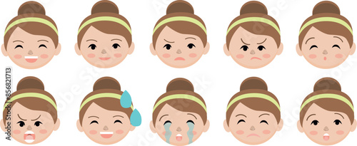 emotions of a schoolgirl vector isolated