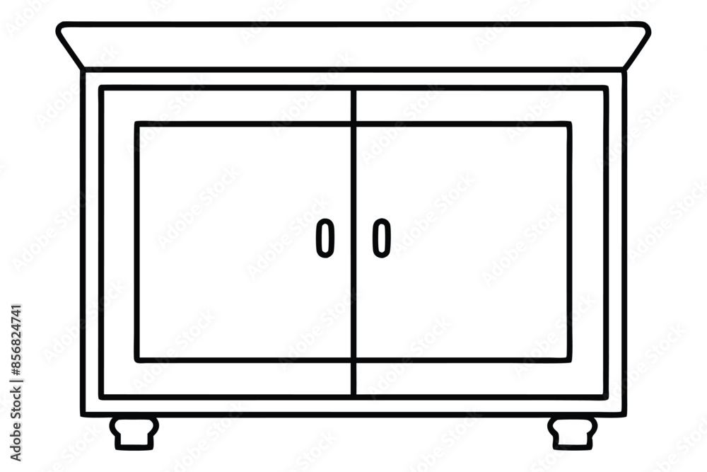 Cabinet line art vector illustration Cabinet line art vector illustration