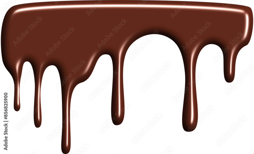 Drawing of brown chocolate sauce dripping Drawing of brown chocolate sauce dripping