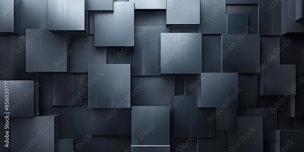 Abstract Grey Cube Wall