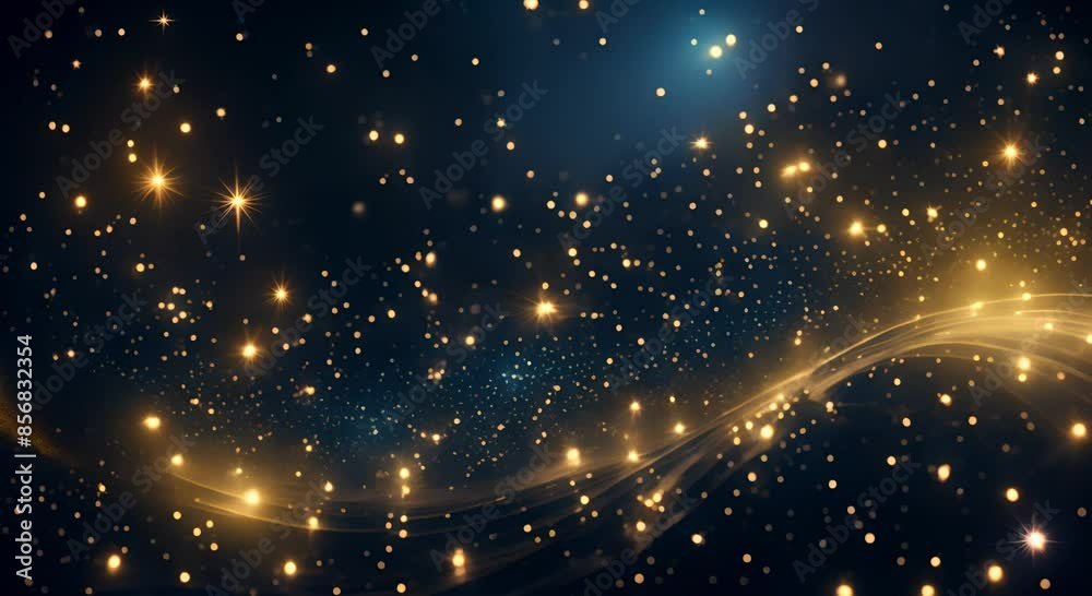 Abstract background with Dark blue and small star gold particle Abstract background with Dark blue and small star gold particle