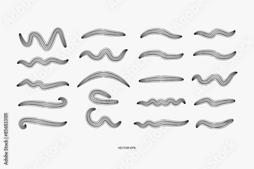 Abstract illustration, design, shape, circle, line, graphic, art, bacteria, virus, icon, germ, plankton, parasite, biology, sperm, and graphic element vector