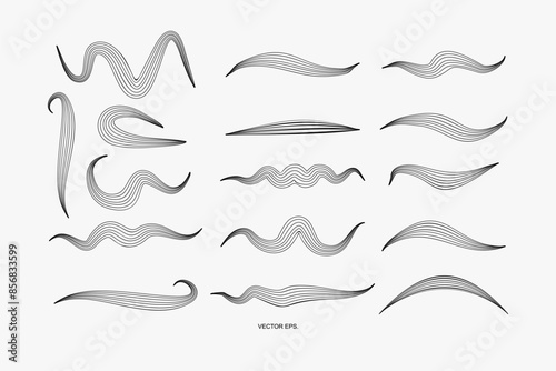 Abstract illustration, design, shape, circle, line, graphic, art, bacteria, virus, icon, germ, plankton, parasite, biology, sperm, and graphic element vector