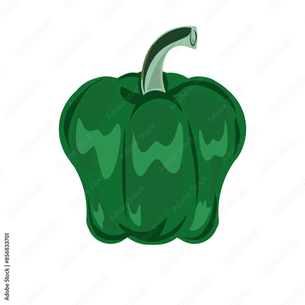 Vector art illustration of green bell pepper with flat design style, pepper illustration Vector art illustration of green bell pepper with flat design style, pepper illustration
