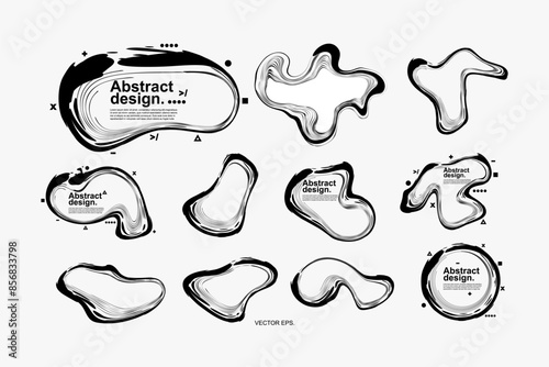 Abstract illustration, design, shape, circle, line, graphic, art, bacteria, virus, icon, germ, plankton, parasite, biology, sperm, and graphic element vector