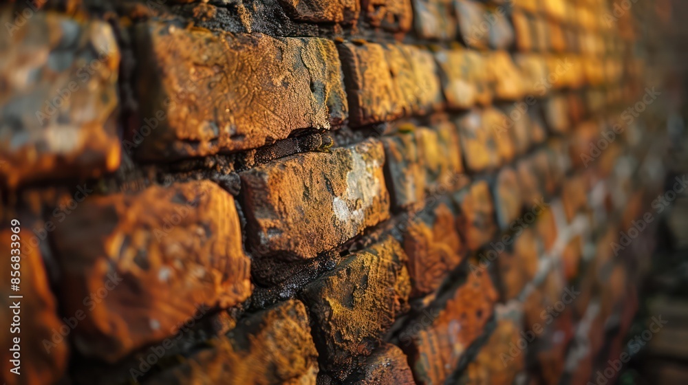 A brick wall with a yellowish brown color A brick wall with a yellowish brown color