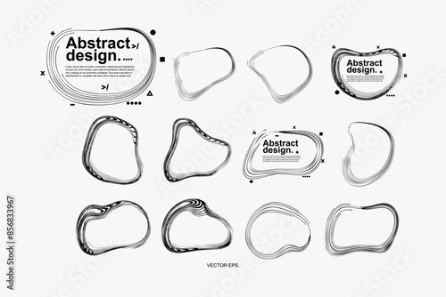 Abstract illustration, design, shape, circle, line, graphic, art, bacteria, virus, icon, germ, plankton, parasite, biology, sperm, and graphic element vector