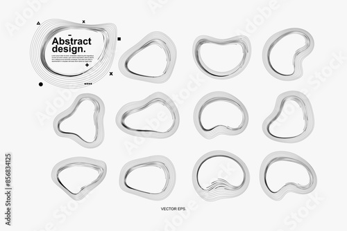 Abstract illustration, design, shape, circle, line, graphic, art, bacteria, virus, icon, germ, plankton, parasite, biology, sperm, and graphic element vector