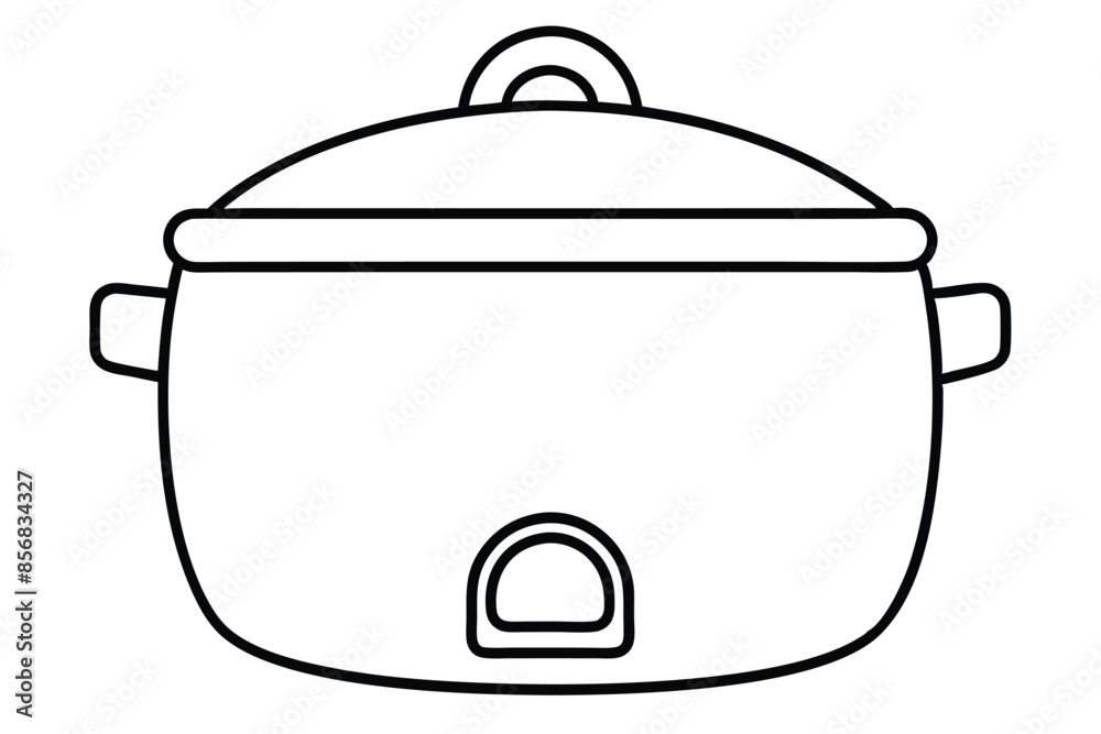 Rice cooker line art vector illustration Rice cooker line art vector illustration