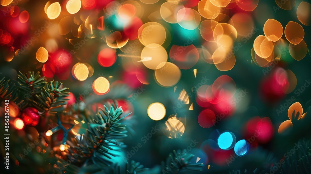 A Christmas tree with many lights and ornaments A Christmas tree with many lights and ornaments