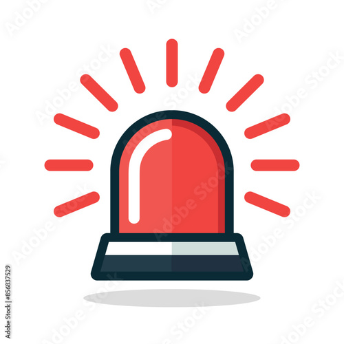 Red emergency flashers siren icon. Siren icon in flat style. Emergency siren. Vector illustration.
