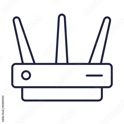 Router line icon. Wifi modem device. Technology outline symbol for website and mobile. Isolated on white background. Editable vector stroke. Pixel Perfect.