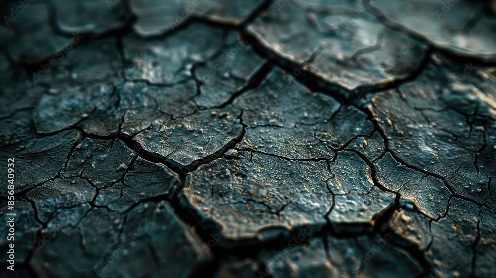 The image is of a cracked and broken surface The image is of a cracked and broken surface