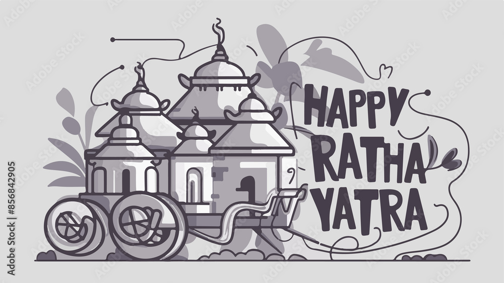 Fototapeta premium Happy Ratha Yatra illustration