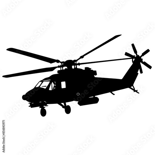 silhouette-of-military-helicopter-vector-on-white
