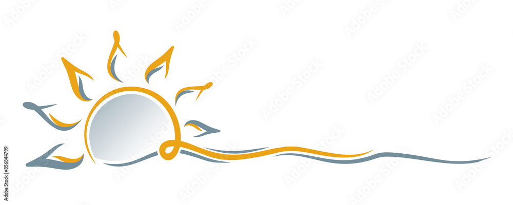 The stylized sun and sea logo.
The stylized sun and sea logo.