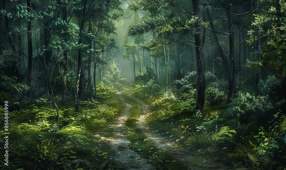 Fototapeta premium Path through dense forest