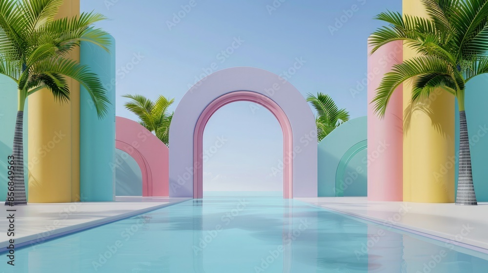 Fototapeta premium Tropical Paradise: A Poolside Escape