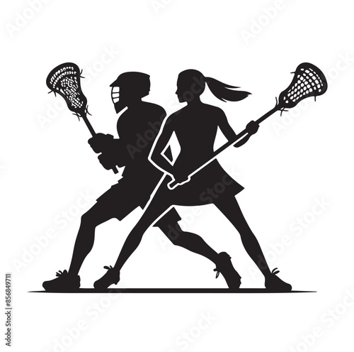 Lacrosse player silhouette, Lacrosse silhouettes, Lacrosse player clipart, Lacrosse player icon.