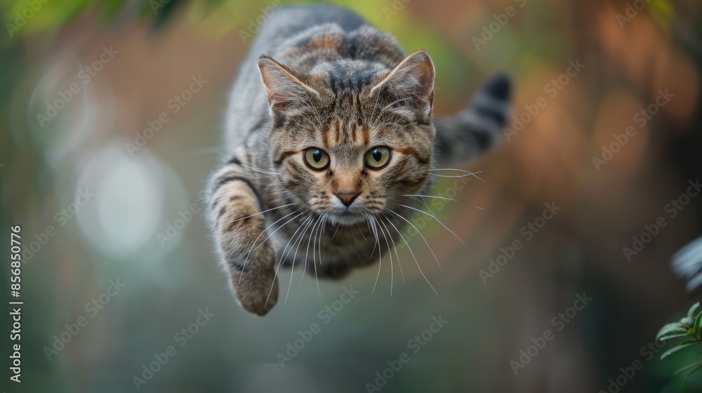 Cute feline getting ready to leap