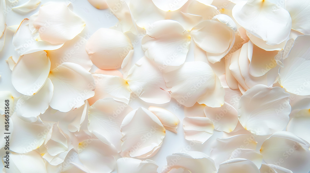 Delicate white rose petals. Aesthetic background for special events. Romantic concept. Generative AI Delicate white rose petals. Aesthetic background for special events. Romantic concept. Generative AI